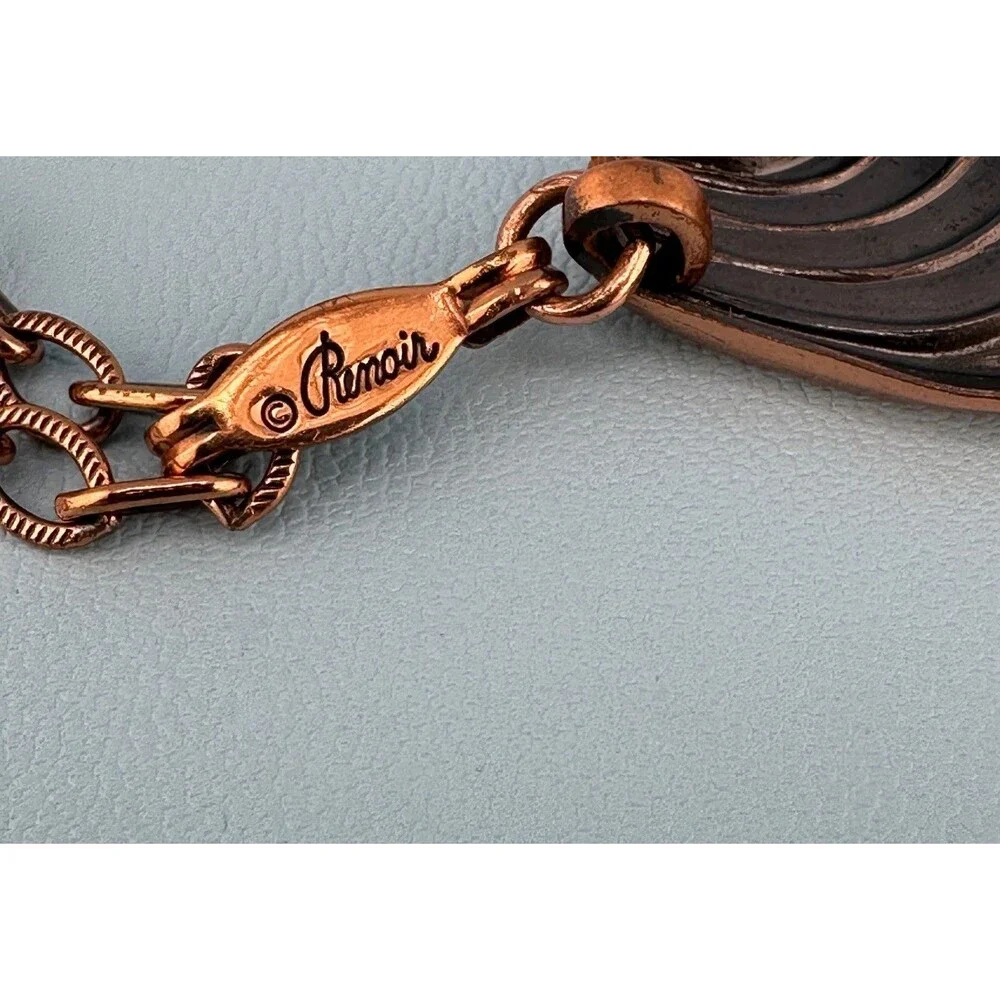 Vintage Renoir Necklace Copper Wing Shaped Links Adjustable 14